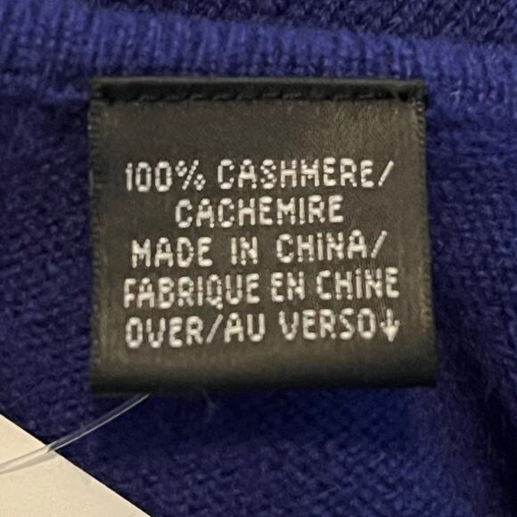 NWT Dana Buchman Blue 100% Cashmere Square Neck lightweight‎ Sweater Size XL - Picture 3 of 6